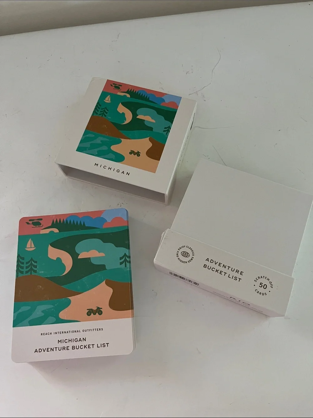 Adventure Bucket List Michigan Scratch-Off Cards - White